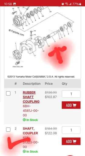 70-412 SBT Driveline Rebuild Em Shaft Waverunner Fx Kit Vxr #2