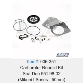 006-351 WSM Carburetor Rebuild Kitsea Doo Mikuni