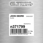 N371799 Plate Fits John Deere (surplus Open Box). Fixed Price $130.72.