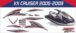 Yamaha Waverunner Vx Cruiser 2005-2009 Graphic/decal/sticker Kit Black Grey Red. Fixed Price $98.00.
