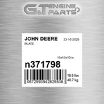 N371798 Plate Fits John Deere (surplus Open Box). Fixed Price $138.22.