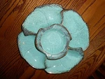 Very Nice Rare Vintage Cal Orig 146 Vegetable Trays Sea Foam Green Made In Usa. Fixed Price $29.95.
