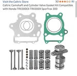Caltric Camshaft And Cylinder Valve Gasket Kit Compatible With Honda Trx300ex. Fixed Price $45.00.